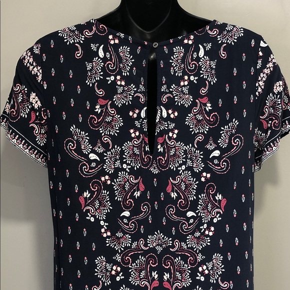 Abercrombie & Fitch Dress – Size Small – Navy with Paisley Pink/White Pattern - Picture 6 of 9